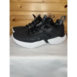 Under Armour Project Rock 5 Training Shoes Size 7 Black &amp; White Athletic Gym NEW