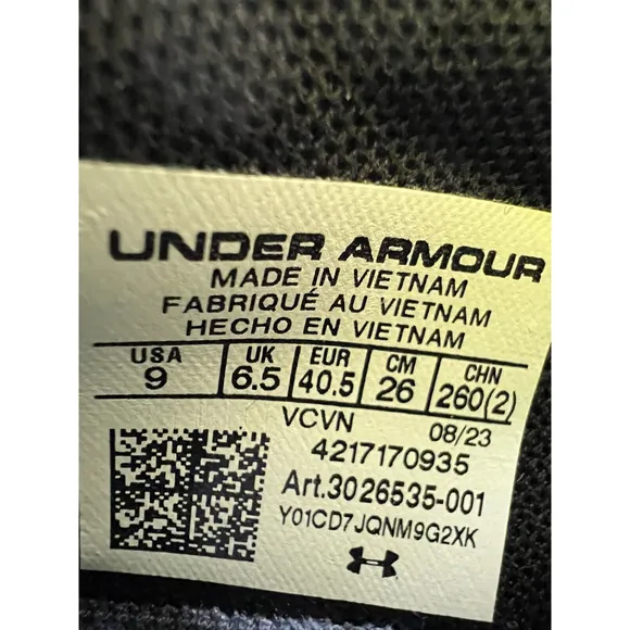 Under Armour Project Rock 6 Black Training Shoes 3026535-001 Women's Size 9📦
