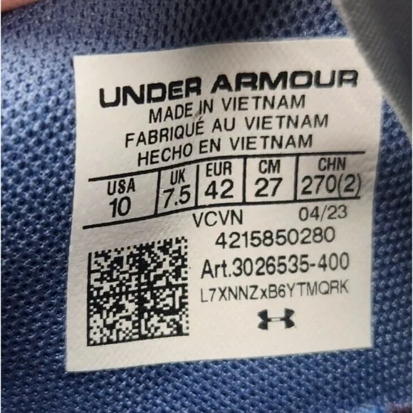 Under Armour Project Rock 6 Womens Sz 10 Halogen Blue Training Sneakers Shoes