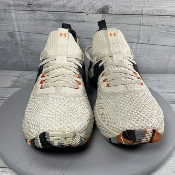 Under Armour Project Rock 4 Men’s Sz 11.5 Marble Orange gym HOVR Training Shoes