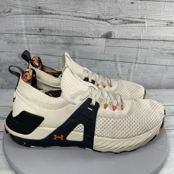 Under Armour Project Rock 4 Men’s Sz 11.5 Marble Orange gym HOVR Training Shoes