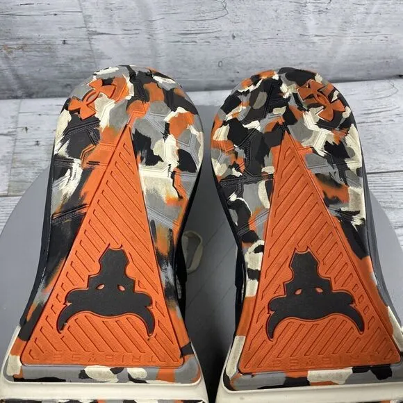 Under Armour Project Rock 4 Men’s Sz 11.5 Marble Orange gym HOVR Training Shoes