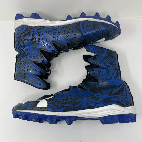 Under Armour Shoes Mens 11M‎ Blue Black Highlight LUX High Top Football Cleats