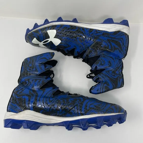 Under Armour Shoes Mens 11M‎ Blue Black Highlight LUX High Top Football Cleats