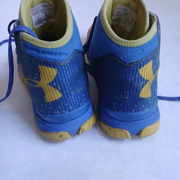 Under Armour Shoes Mens 8.5 Charged Curry 2.5 Yellow Blue Speckled High Top Boot