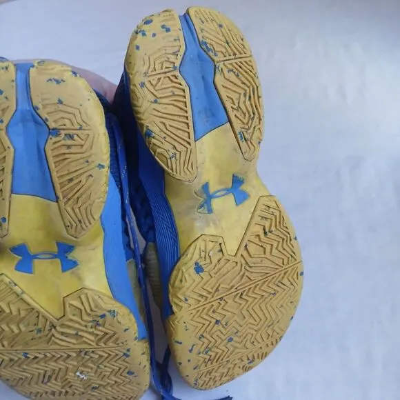 Under Armour Shoes Mens 8.5 Charged Curry 2.5 Yellow Blue Speckled High Top Boot