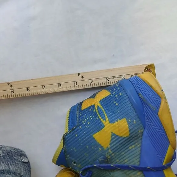 Under Armour Shoes Mens 8.5 Charged Curry 2.5 Yellow Blue Speckled High Top Boot