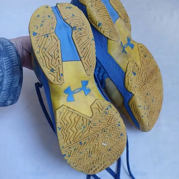 Under Armour Shoes Mens 8.5 Charged Curry 2.5 Yellow Blue Speckled High Top Boot