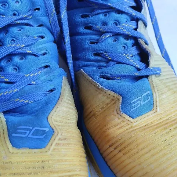 Under Armour Shoes Mens 8.5 Charged Curry 2.5 Yellow Blue Speckled High Top Boot