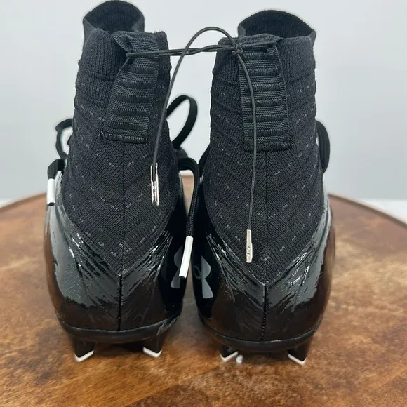 Under Armour Shoes Mens 9 Black Highlight 2 MC Knit Football Cleats SuperFoam