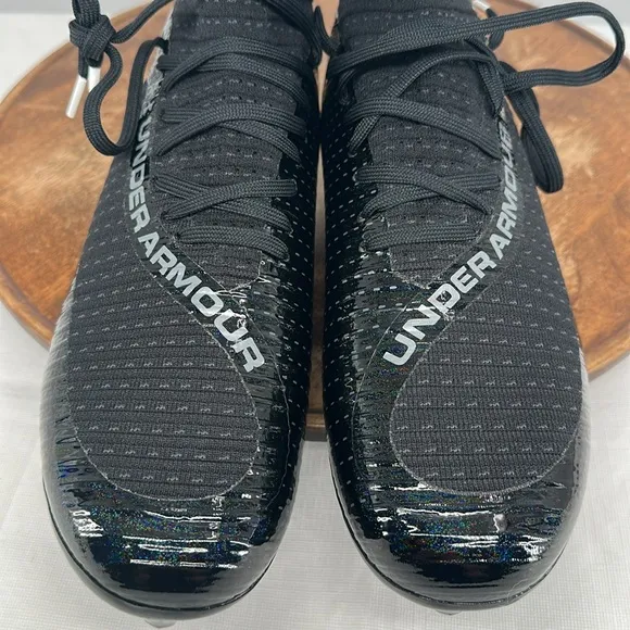 Under Armour Shoes Mens 9 Black Highlight 2 MC Knit Football Cleats SuperFoam