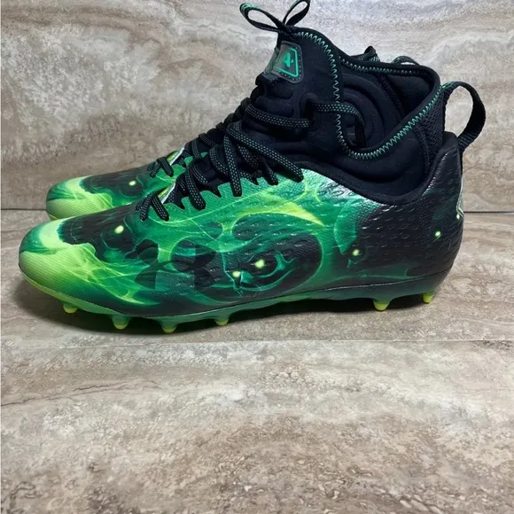Under Armour Spotlight Lux MC LE Green Black Men's Football Cleats Size 8-14