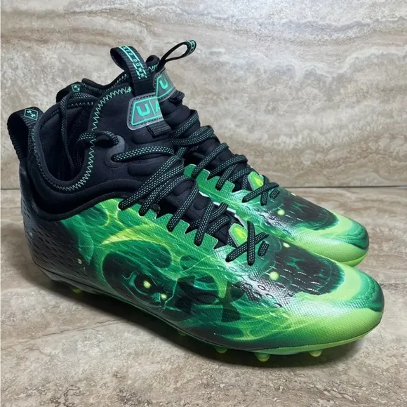 Under Armour Spotlight Lux MC LE Green Black Men's Football Cleats Size 8-14