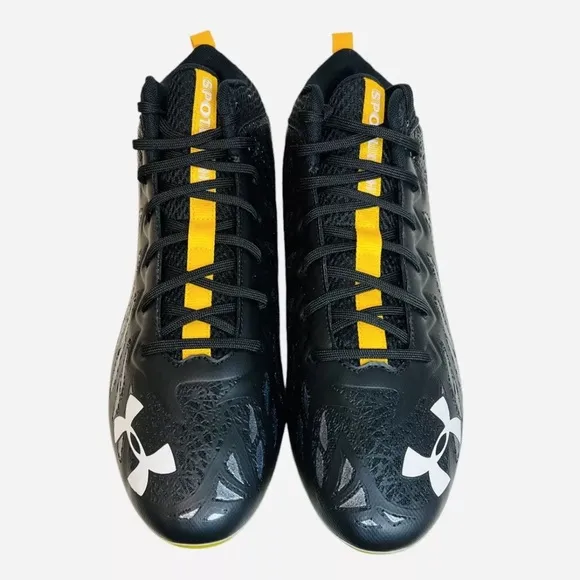 Under Armour Spotlight UA Football Cleats Black/Yellow 3023963-009 Mens Size 13