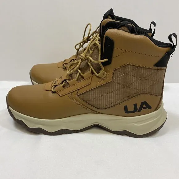 Under Armour Stellar G2 Tactical Boots Men's 9 Lite Brown 6&quot; Leather High Top