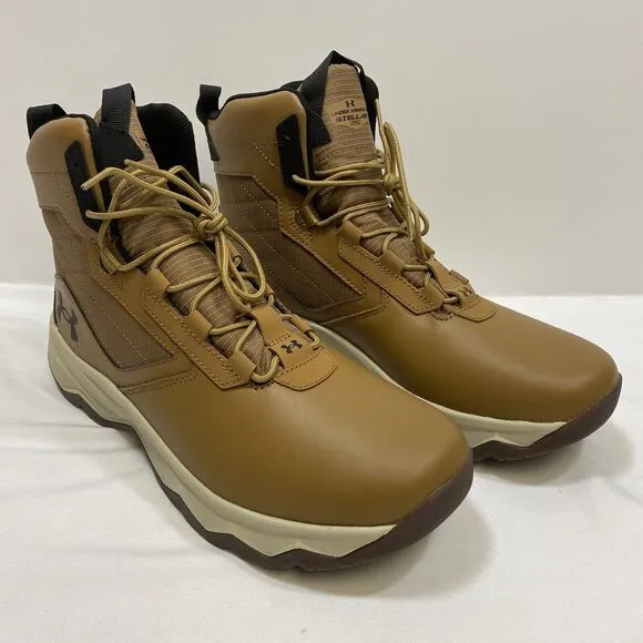 Under Armour Stellar G2 Tactical Boots Men's 9 Lite Brown 6&quot; Leather High Top