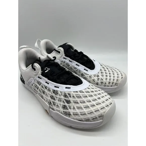 Under Armour TriBase Reign 5 Training Shoes White Black Size 12 NEW