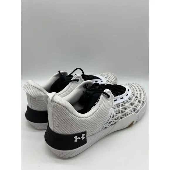 Under Armour TriBase Reign 5 Training Shoes White Black Size 12 NEW