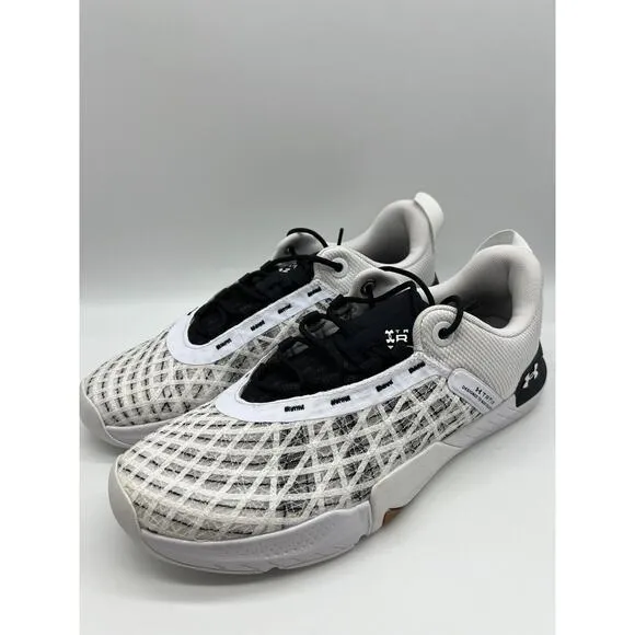 Under Armour TriBase Reign 5 Training Shoes White Black Size 12 NEW
