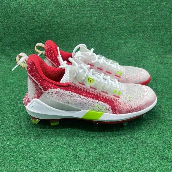 Under Armour UA Harper 6 Low ST Baseball Cleats Red/White Mens 7.5