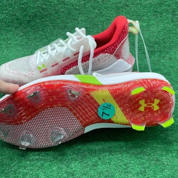 Under Armour UA Harper 6 Low ST Baseball Cleats Red/White Mens 7.5