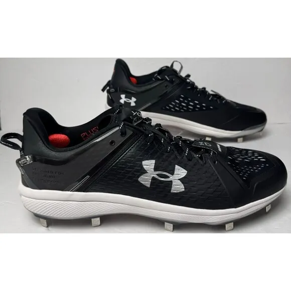 Under Armour UA Mens Size 16 Black Yard Low MT Baseball Cleats Black 3025592-001