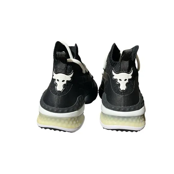 Under Armour UA Project Rock 1 Mens 8.5 Training Shoes Black/White 3020788-001
