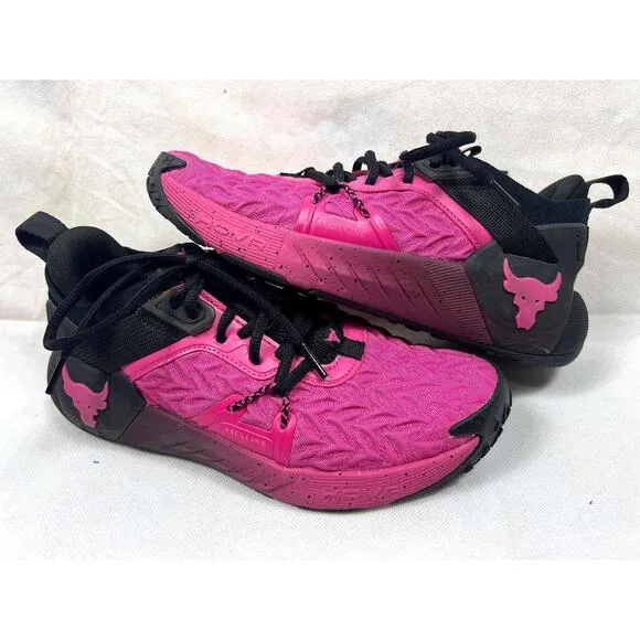 Under Armour Under Armour Project Rock 6 Women’s 7.5 Training Shoes Pink Black