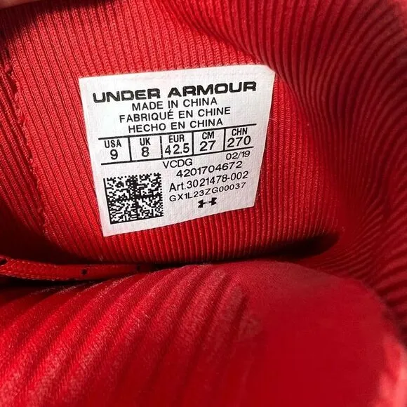 Under‎ Armour Highlight mc cleats Mens 9 red