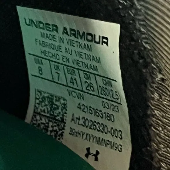Under Armour Blur Smoke 2.0 Black Football Cleats  Men's Size 8