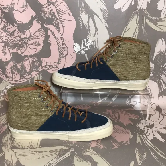 Vans Brand Sk8 Hi Vault Sz 8 Suede &amp; Jacquard Hash Vault Tennis Shoes Never Used