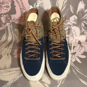 Vans Brand Sk8 Hi Vault Sz 8 Suede &amp; Jacquard Hash Vault Tennis Shoes Never Used