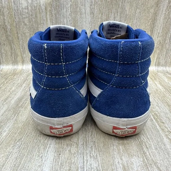 Vans Men 7.5 Womens 9 Shoes Sk8-Hi Pro True Blue White High Top Sneakers