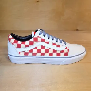 Vans Old Skool Red and White Mens 6.5/Womens 8 Checkerboard Sneakers