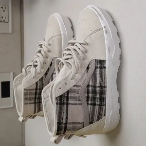 Vans Plaid And Suede Hi Top Shoes Size 10