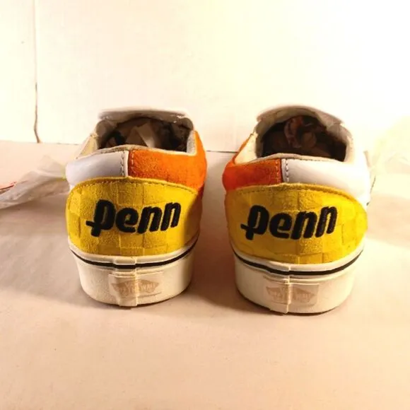 Vans Rare Penn Comfycush Yellow White Orange Tennis Shoes Men's 9 Women's 10.5