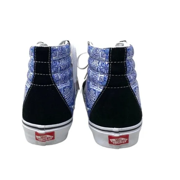 VANS Sk8-Hi Bolt Shoes Men's Black Blue Suede Canvas Sneakers Skate VN0A5JIVBLK