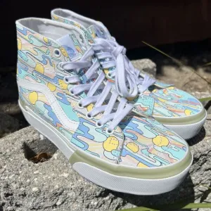 VANS Sk8-Hi Tapered UV Ink Sunwaves Sneakers M 6 W 7.5 Platform VN0005U2ZEL