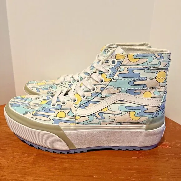 VANS Sk8-Hi Tapered UV Ink Sunwaves Sneakers M 6 W 7.5 Platform VN0005U2ZEL
