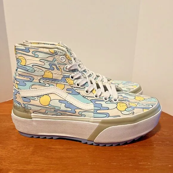 VANS Sk8-Hi Tapered UV Ink Sunwaves Sneakers M 6 W 7.5 Platform VN0005U2ZEL