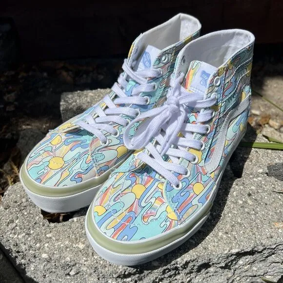 VANS Sk8-Hi Tapered UV Ink Sunwaves Sneakers M 6 W 7.5 Platform VN0005U2ZEL