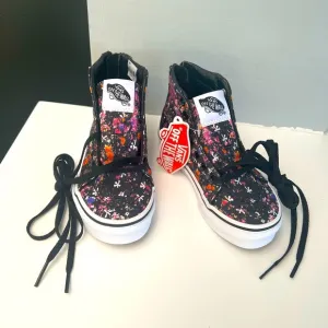 VANS Sk8 Hi Top Kids Black Floral