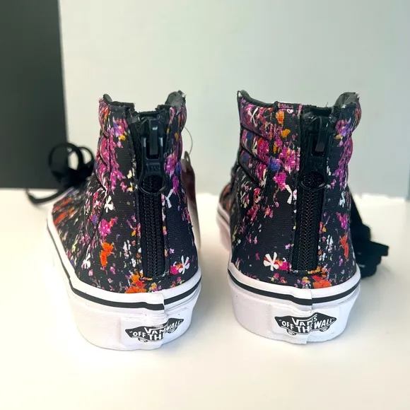 VANS Sk8 Hi Top Kids Black Floral