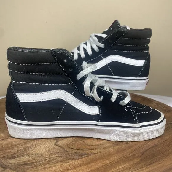 Vans Sk8-Hi Womens Black And White Size 7.5 High Top Shoes