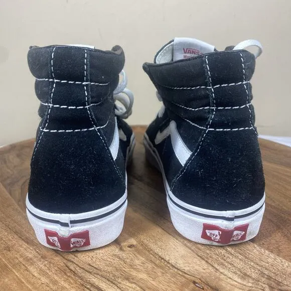 Vans Sk8-Hi Womens Black And White Size 7.5 High Top Shoes