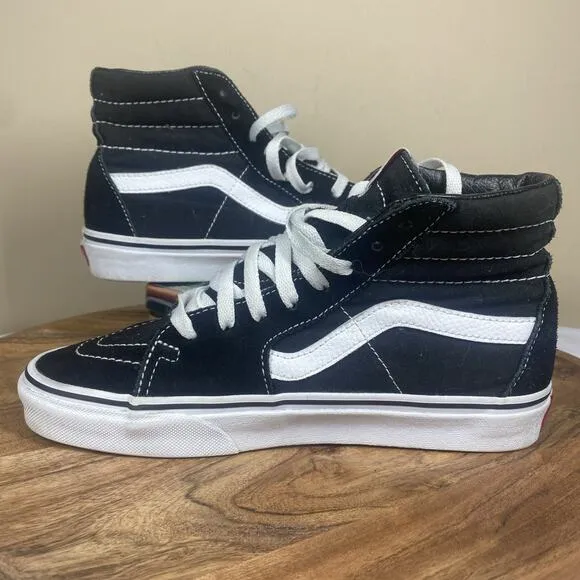 Vans Sk8-Hi Womens Black And White Size 7.5 High Top Shoes