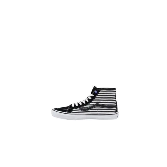 Vans Striped Leather Lace-Up Shoes Men Black Sneakers