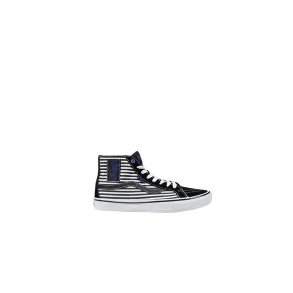 Vans Striped Leather Lace-Up Shoes Men Black Sneakers