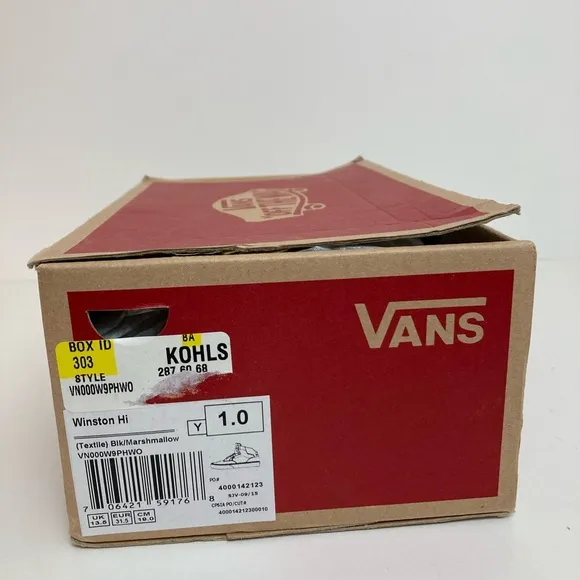 Vans Winston Hi Black High Top Sneaker Shoes