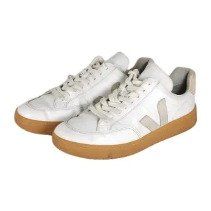 Veja Men's V-12 US 8 White Natural Leather Lace Up Low Top Sneakers Shoes